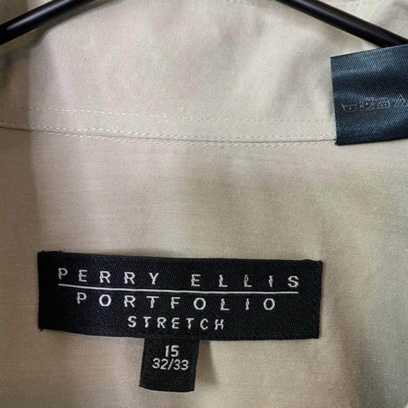 Perry Ellis Portfolio Stretch Dress Shirt Sz Neck 15 - Picture 3 of 8